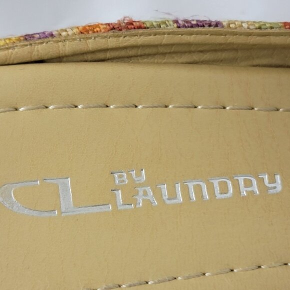 Rainbow Stripe Bohemian Shoes Women 8.5 CL Laundry Boho Wedge Sandals 39 Spring - Picture 14 of 14